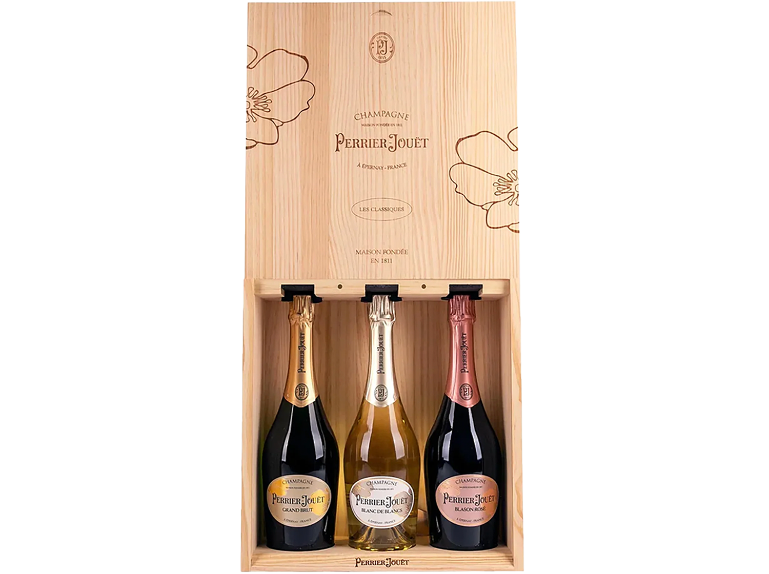 Perrier-Jouët Discovery Trio Wooden Gift Box (3x750ml)