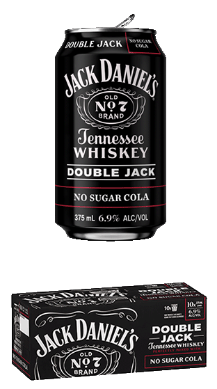 Jack Daniels & No Sugar Cola Double Jack Rtd 2X10Pk Can 375Ml