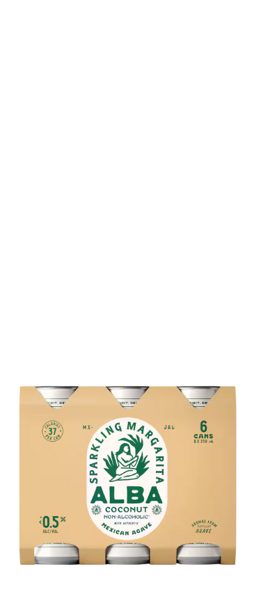 Alba Sparkling Margarita Coconut Non-Alcoholic Cans 6x250ml Cans