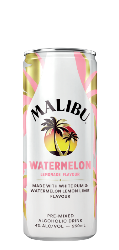 Malibu Watermelon Lemonade Flavour Pre-Mixed (10x 250ml Cans)