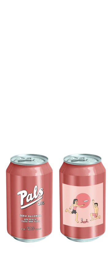 Pals ALCOHOL FREE Red Peach Yuzu & Soda - 6 Cans