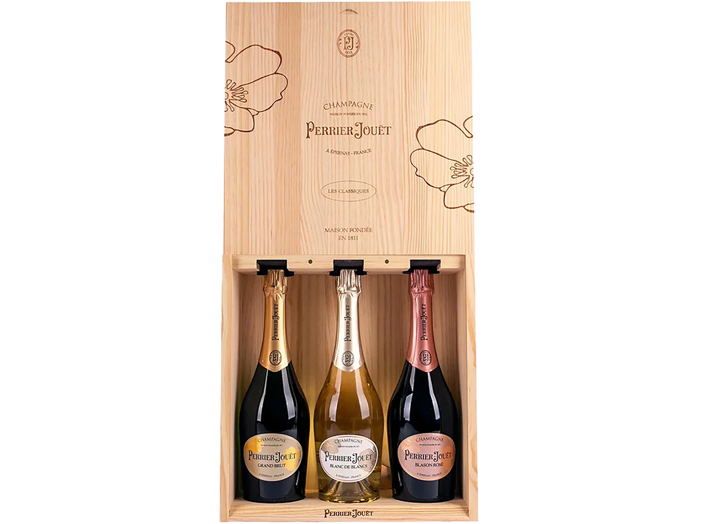 Perrier-Jouët Discovery Trio Wooden Gift Box (3x750ml)