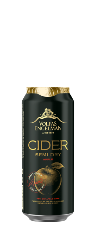SHORT DATED Volfas Engelman Semi-Dry Apple Cider (24 Cans) 4.5% BB: 19 OCT 2025