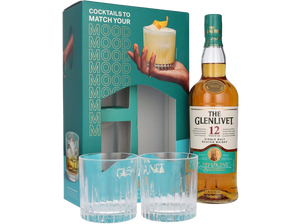 The Glenlivet 12 Year Old Single Malt Whisky 700ml & Two Glass Gift Pack