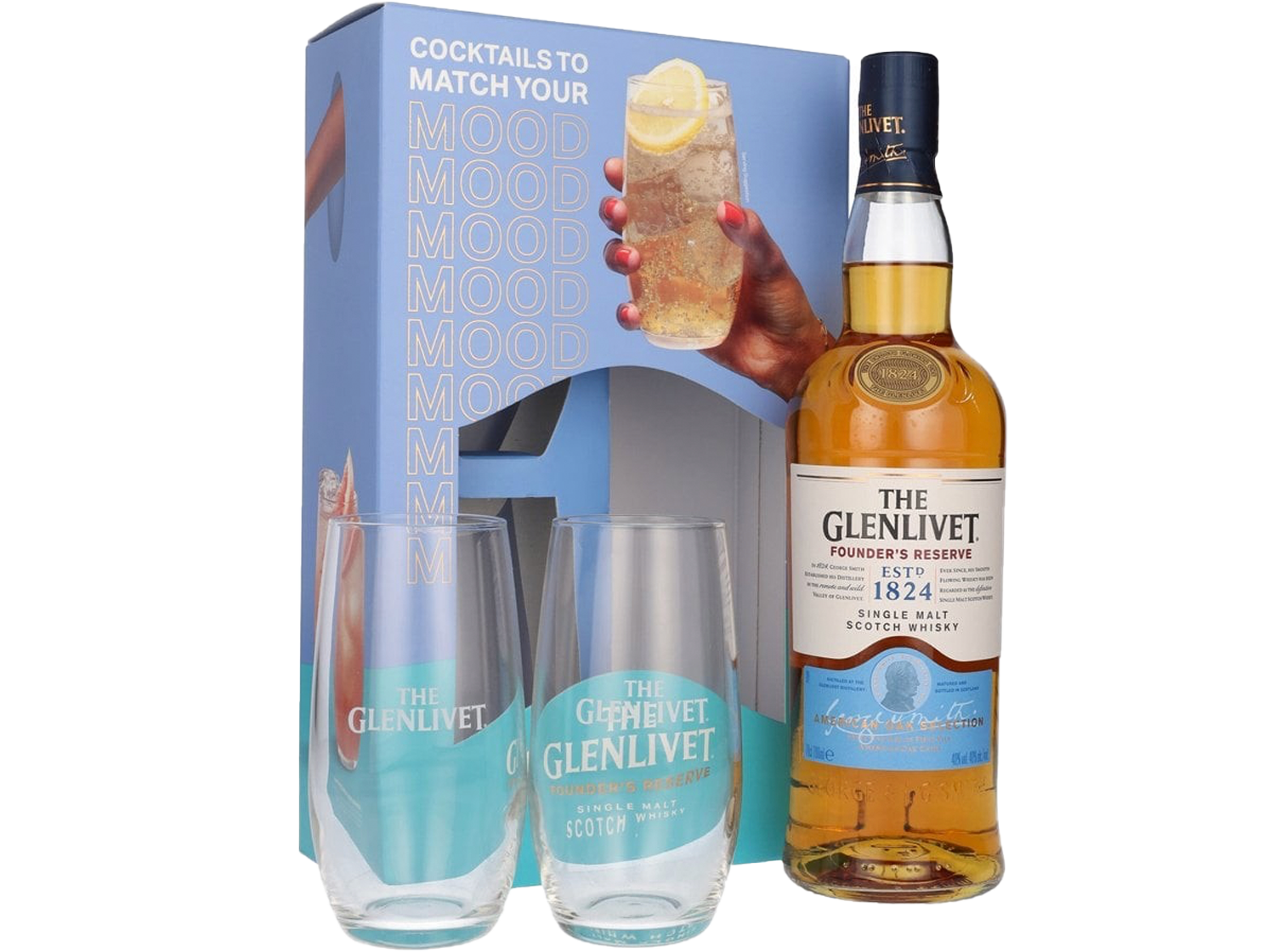 The Glenlivet Founder's Reserve & 2 Glasses Gift Pack 700ml