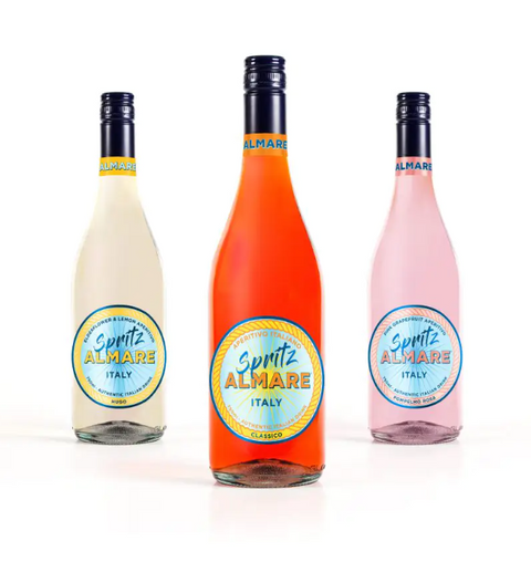 Almare Classic, Hugo and Pink Grapefruit bottles — mixed six contains two of each