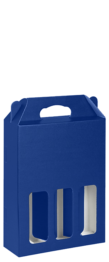 3 Bottle Cardboard Wine Blue Gift Box - Wine Central