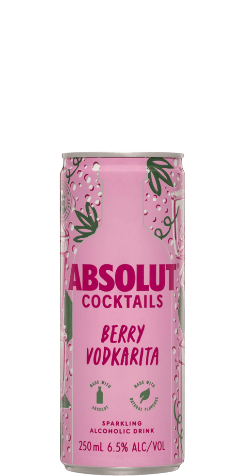 Absolut Cocktails Berry Vodkarita 4x250ml Cans