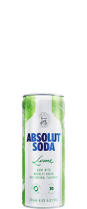 Absolut Lime and Soda (10x 250ml Cans)