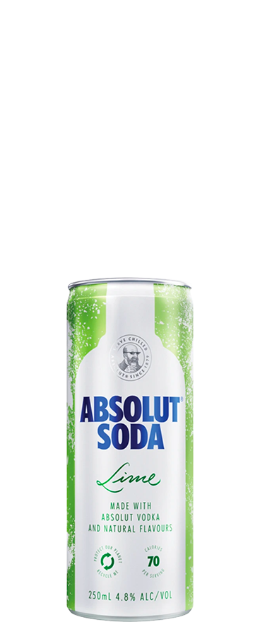 Absolut Lime and Soda (10x 250ml Cans)