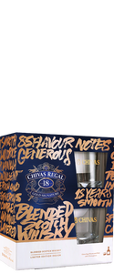 Chivas Regal 18 Year Old Blended Scotch Whisky 700ml & Two Glass Gift Pack - Wine Central