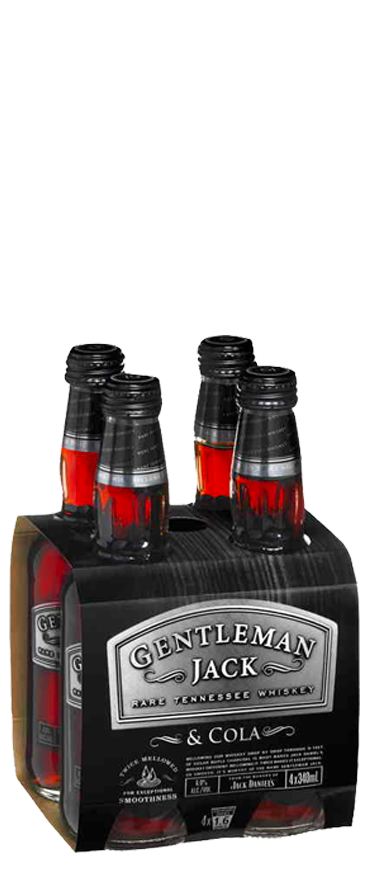 Gentleman Jack and Cola (4x 330ml Bottles) - Wine Central