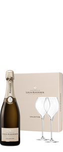 Louis Roederer Champagne NV & 2 Crystal Glass Gift Box